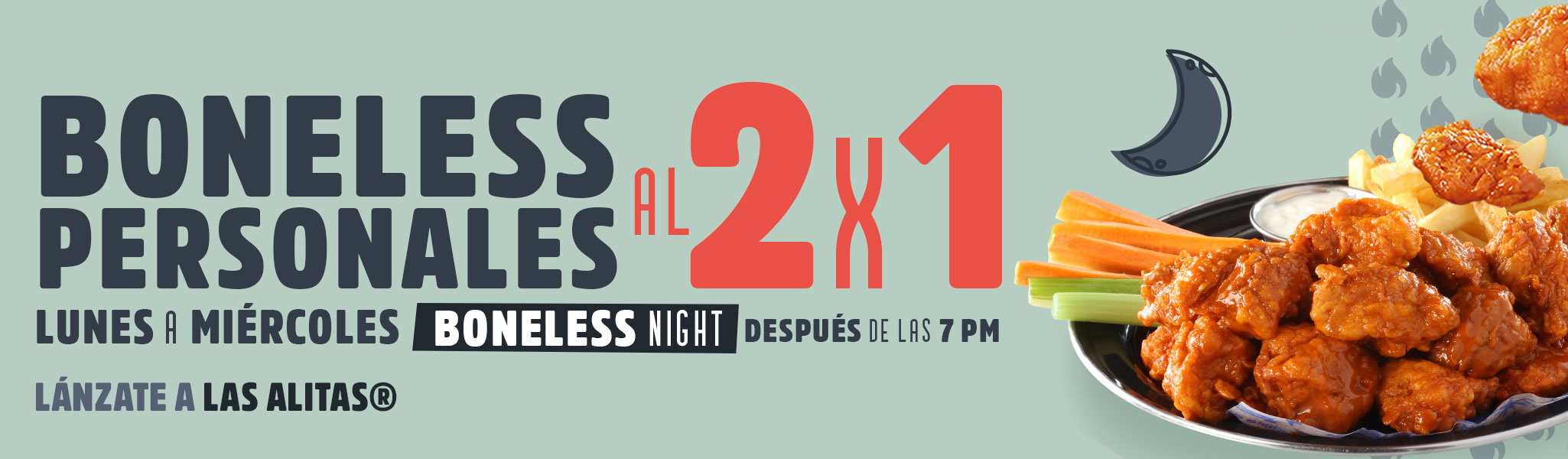 Arriba 88+ imagen boneless night las alitas